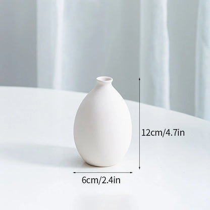 Modern Nordic Flower Vases INS Ceramic White Vase Flower Pot Vase for Home Living Room Interior Office Desktop Decor Crafts
