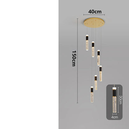 Modern home decoration crystal chandelier, stair Pendant lamp, living room Pendant lights, interior lighting