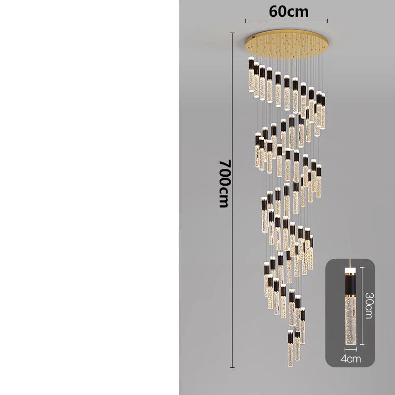 Modern home decoration crystal chandelier, stair Pendant lamp, living room Pendant lights, interior lighting