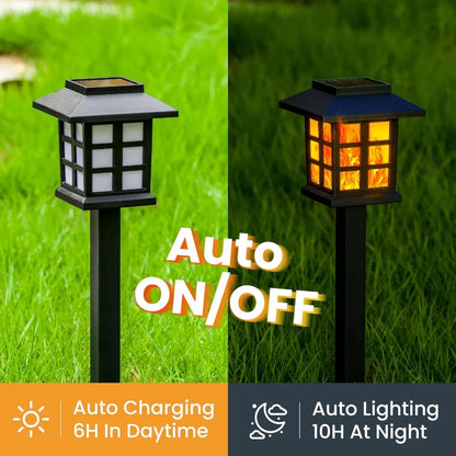 Solar Flickering Flame Lights – 16 Pack Waterproof LED Garden Lights