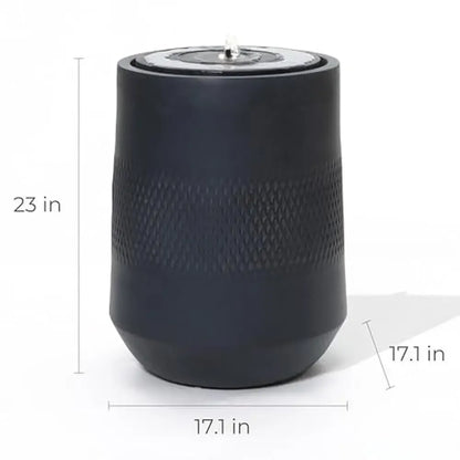 Round Solar-Powered Outdoor Fountain with Lights – 23” Modern Resin Water Feature