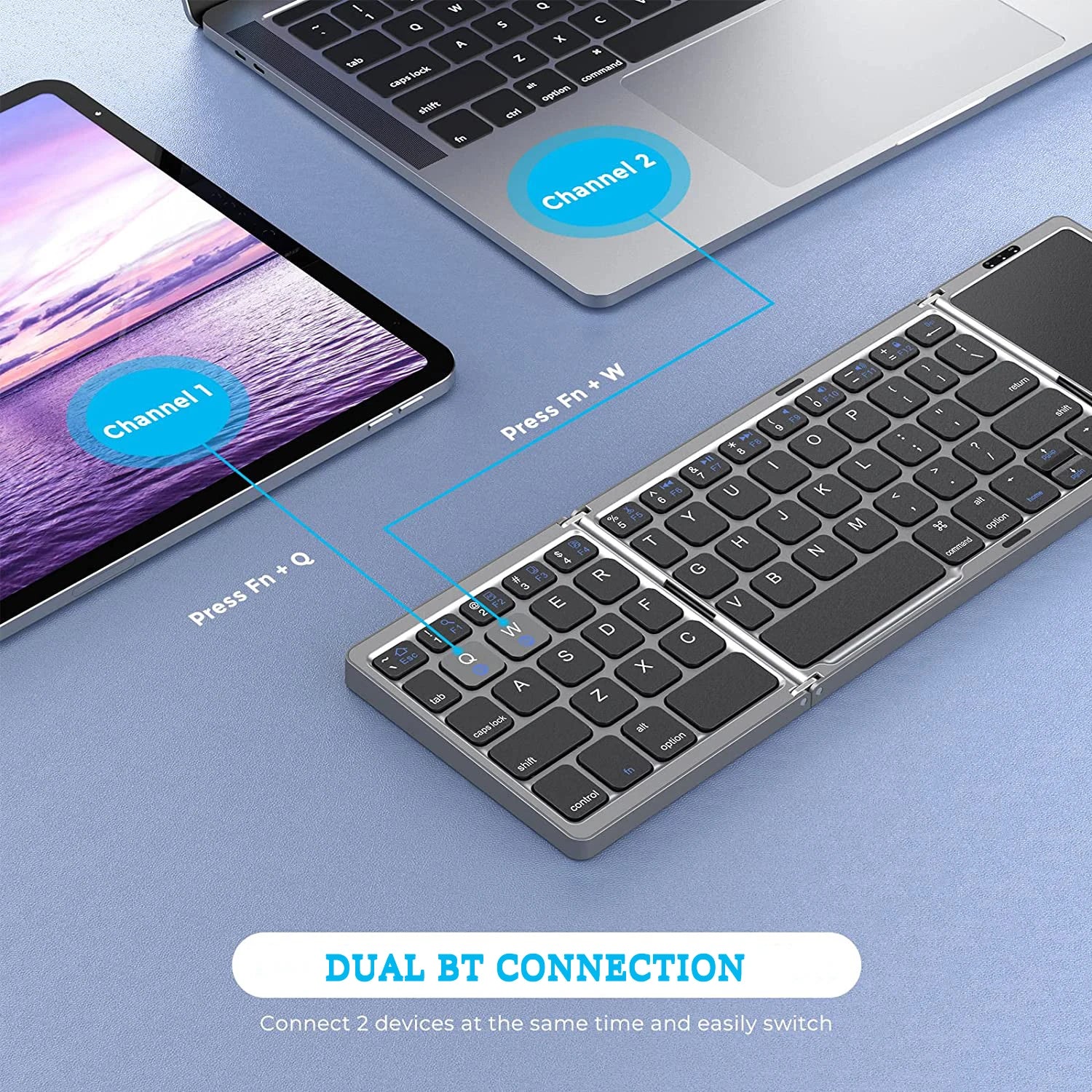 Foldable Wireless Bluetooth Keyboard