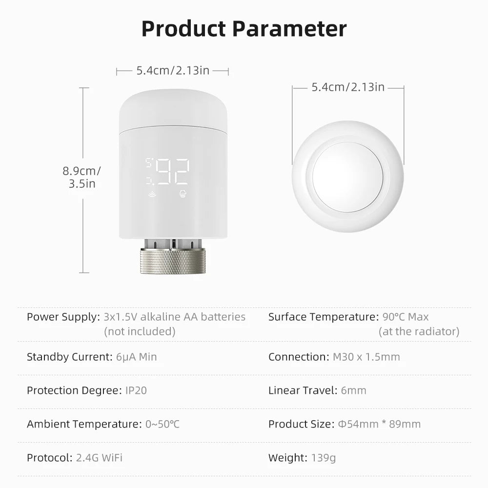 WiFi TRV Smart Radiator Valve – Programmable Thermostat