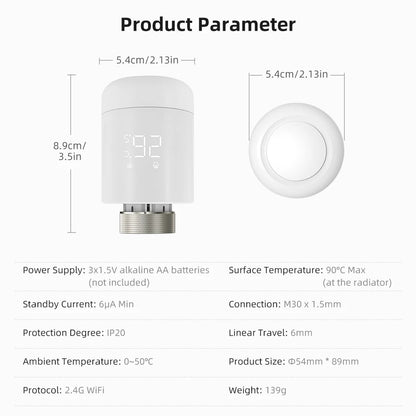 WiFi TRV Smart Radiator Valve – Programmable Thermostat