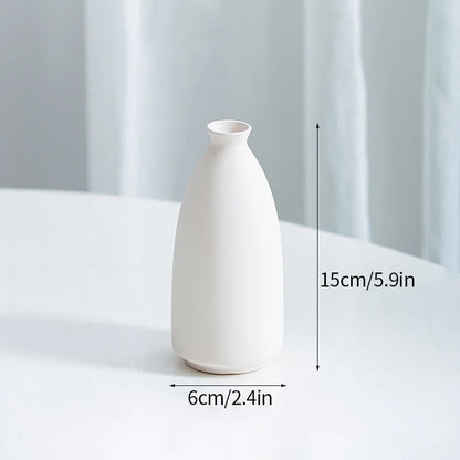 Modern Nordic Flower Vases INS Ceramic White Vase Flower Pot Vase for Home Living Room Interior Office Desktop Decor Crafts