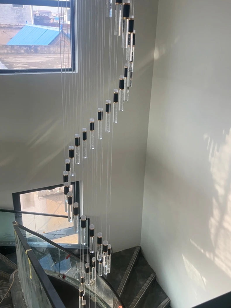 Modern home decoration crystal chandelier, stair Pendant lamp, living room Pendant lights, interior lighting