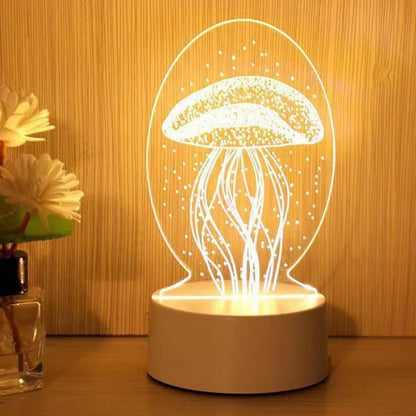 3D Creative Bear Lamp Acrylic USB LED Night Lights Lamp Xmas Christmas Decorations for Home Bedroom Birthday Decor Wedding Gifts