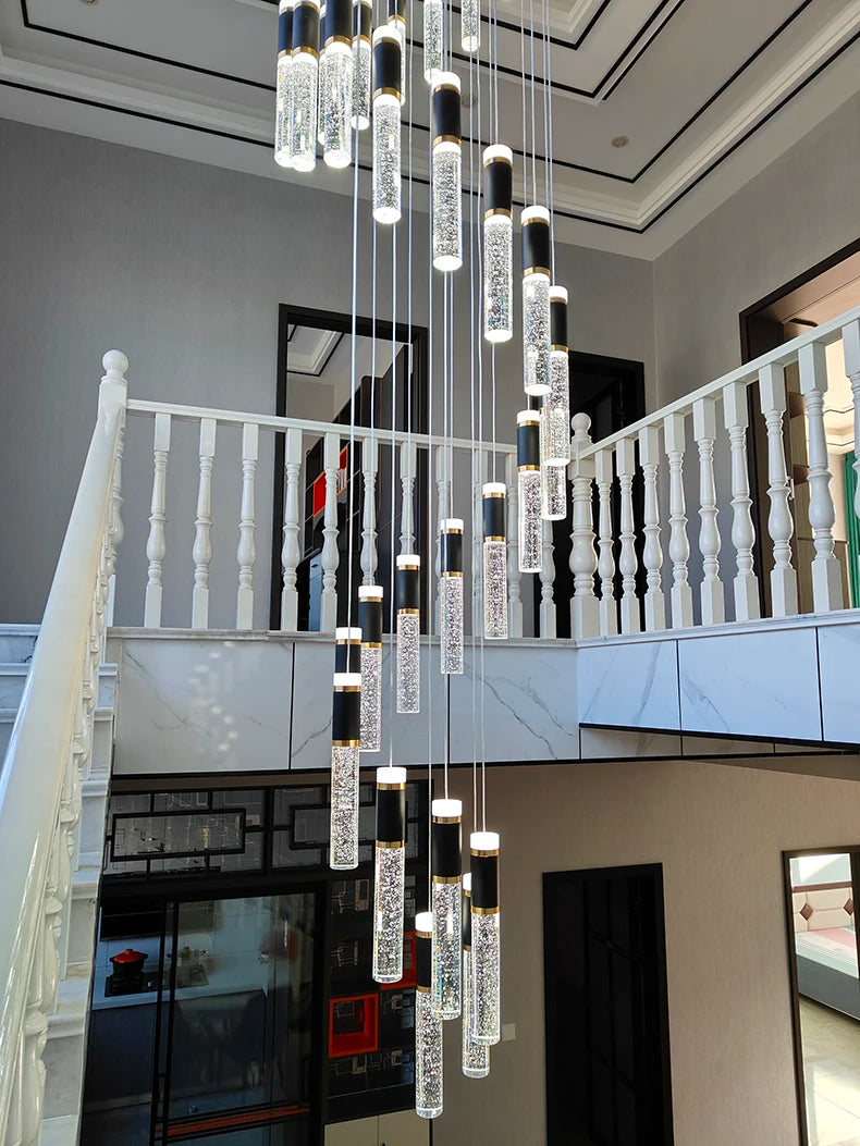 Modern home decoration crystal chandelier, stair Pendant lamp, living room Pendant lights, interior lighting