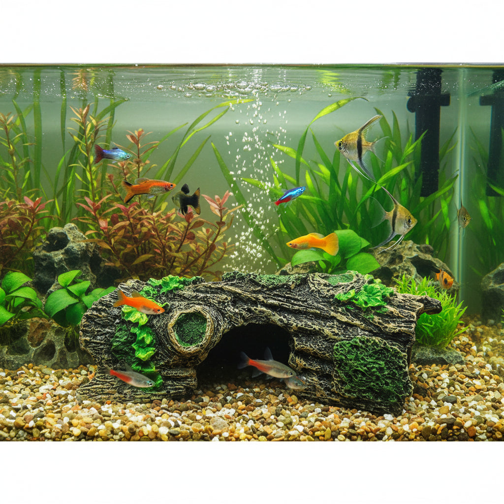 Decorative aquarium rock cave 