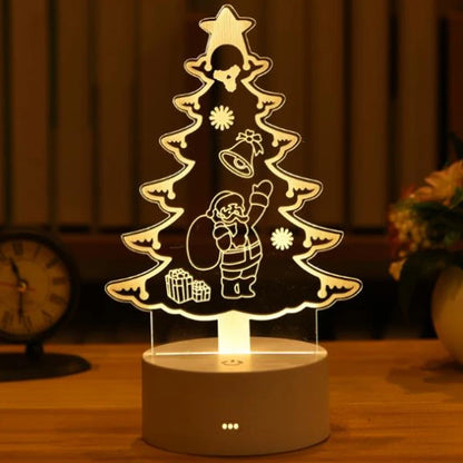 3D Creative Bear Lamp Acrylic USB LED Night Lights Lamp Xmas Christmas Decorations for Home Bedroom Birthday Decor Wedding Gifts