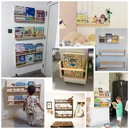 Floating Shelves for Wall Nursery Book Kids Bookshelf for Living Room Bedroom Decor Kitchen Spice Rack Bathroom Storage Rack
