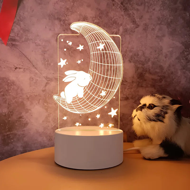  3D Creative Bear Lamp  Acrylic USB LED Night Light